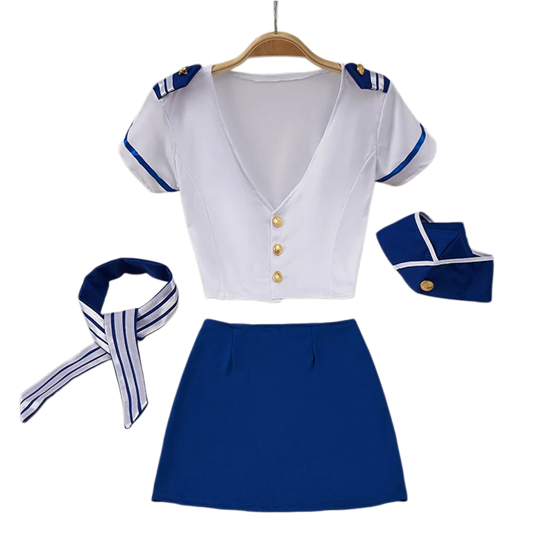 Women's Sexy Flight Attendant  - Garter Belt Set 评论和价格