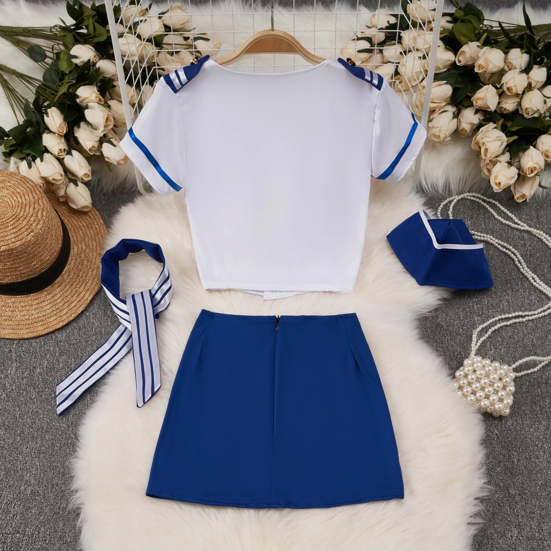 Women's Sexy Flight Attendant  - Garter Belt Set 评论和价格