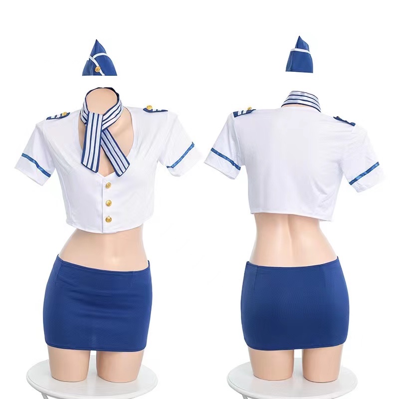 Women's Sexy Flight Attendant  - Garter Belt Set 评论和价格